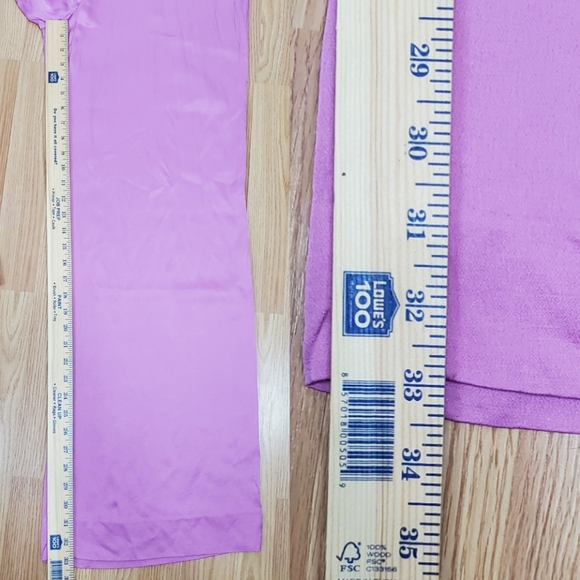 Zara Xl satin wide leg high rise trouser pants orchid silky feel quiet luxury - Picture 11 of 12